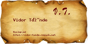 Vidor Tünde névjegykártya