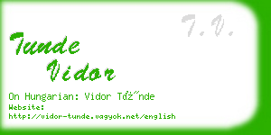 tunde vidor business card